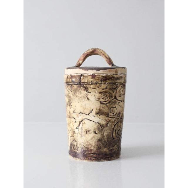 Vintage Handmade Studio Pottery Lidded Jar For Sale - Image 16 of 16