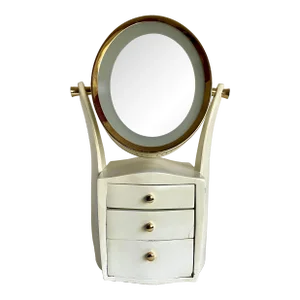 Vintage Lighted Vanity Two-Way Mirror With Drawers