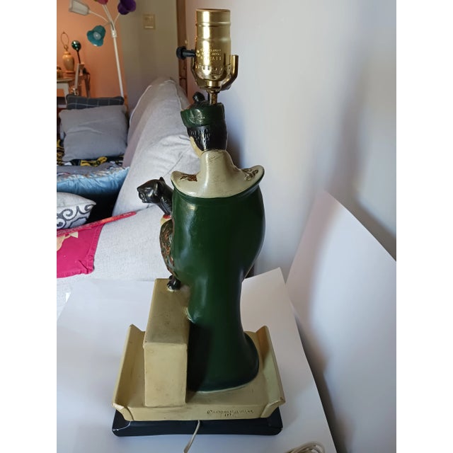 Mid 20th Century Vintage Mid 20th Century Stately Standing Black Panther Lamp Continental Art Co For Sale - Image 5 of 10