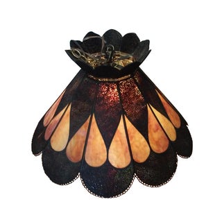 Vintage Stained Glass and Bronze Hanging Lamp For Sale