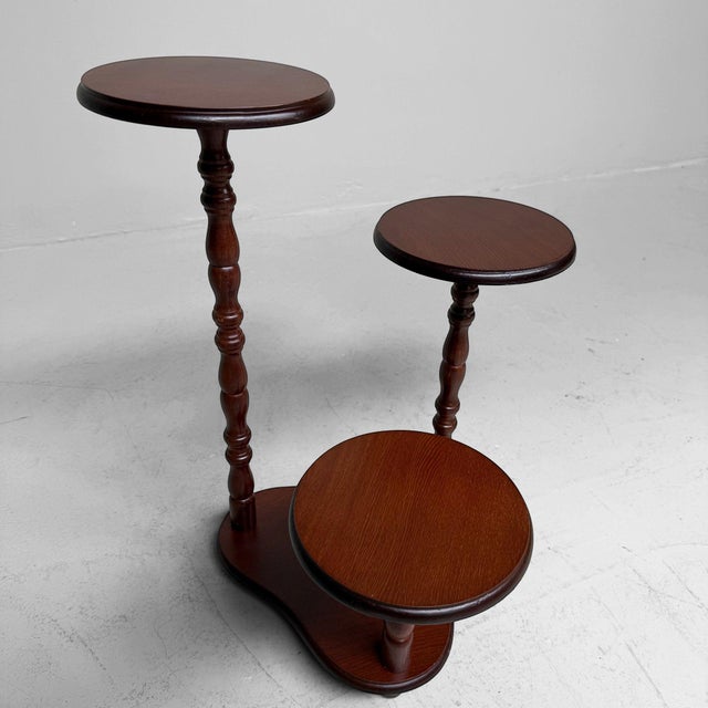 Japanese Three-Tier Hana-Dai Plant and Ceramic Stand, 1960 For Sale - Image 4 of 13