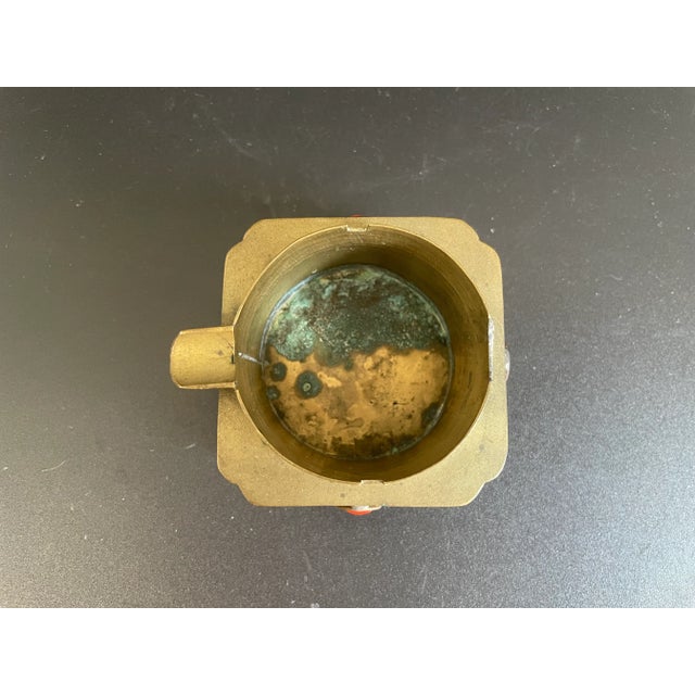 Antique Chinese Export Brass Jeweled Personal Ashtray - Cigarette Rest For Sale In Las Vegas - Image 6 of 12