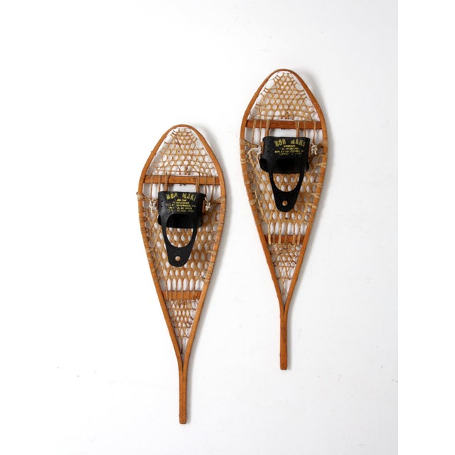 Vintage Canadian Snowshoes Pair For Sale - Image 9 of 13