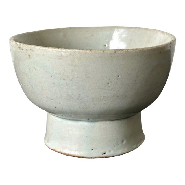 Small Korean White Ceramic Stem Bowl Joseon Dynasty For Sale