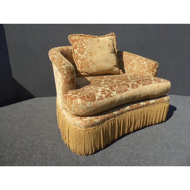 Gold Velvet Loveseat Accent Chair & Ottoman by Key City ...