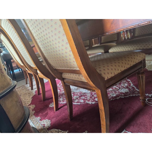 Ethan Allen Dining Table With Ten Chairs and Two Leaves - Set of 13 For Sale - Image 13 of 16