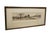Antique panoramic riverscape / landscape etching depicting a farmhouse cottage next to a river, with a village in the...
