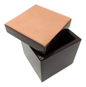 1960s Inspired Regency Rose Gold and Dark Chocolate Brown Lacquered Rectangle Covered Box
