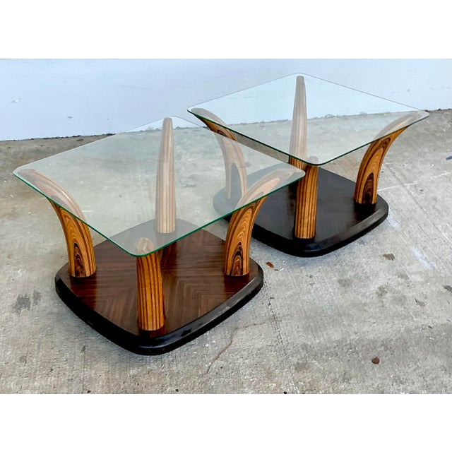 Vintage Henredon “Scene Two” Zebra Wood Tush Side Tables - A Pair For Sale - Image 12 of 12