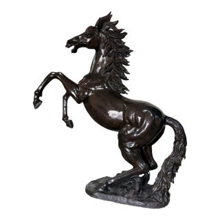 Monumental Rearing Stallion Bronze Sculpture – 131 Inch For Sale