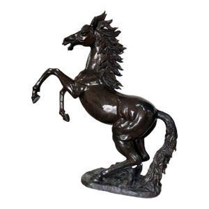 Monumental Rearing Stallion Bronze Sculpture – 131 Inch