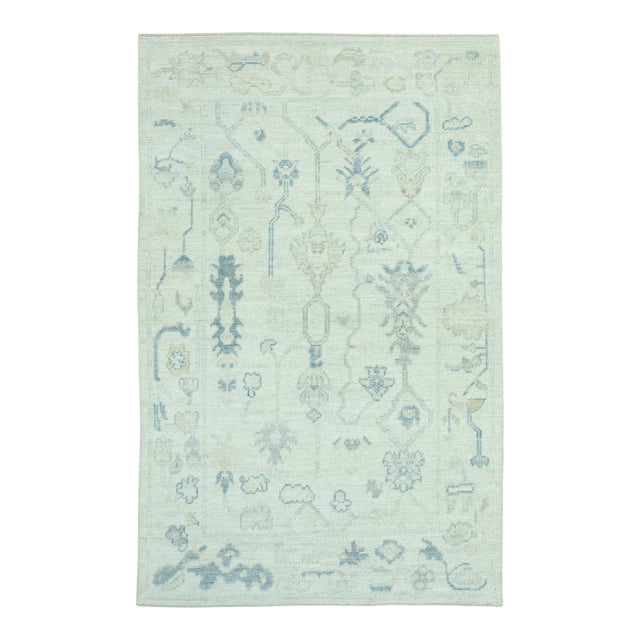 Turkish Oushak Rug 4' x 6'3" #19258 For Sale