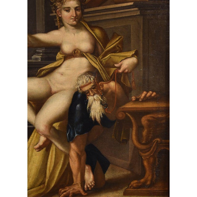 Bartholomäus Spranger, Aristotle & Phyllis, 1500s-1600s, Oil on Canvas For Sale - Image 12 of 16