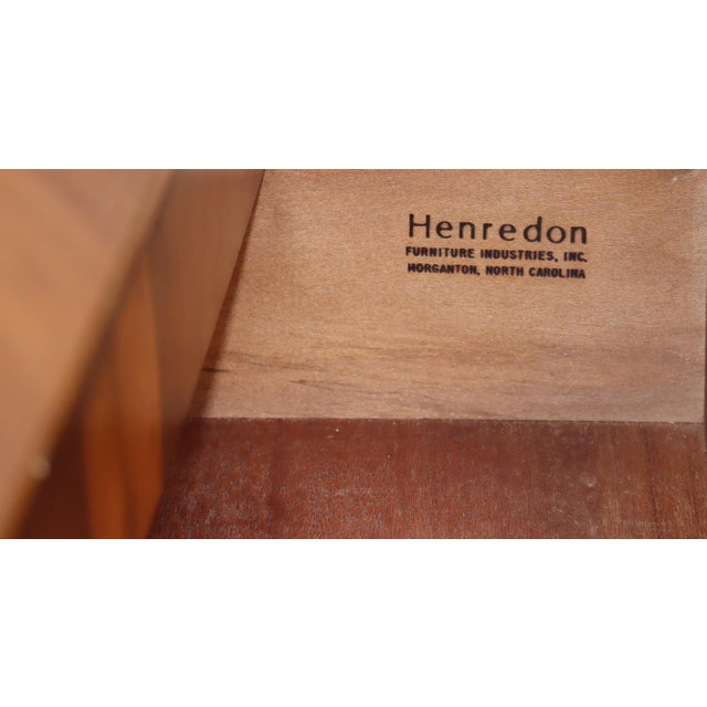 Red 1960s Henredon Walnut Folio 10 Secretary Desk Double Hood For Sale - Image 8 of 11