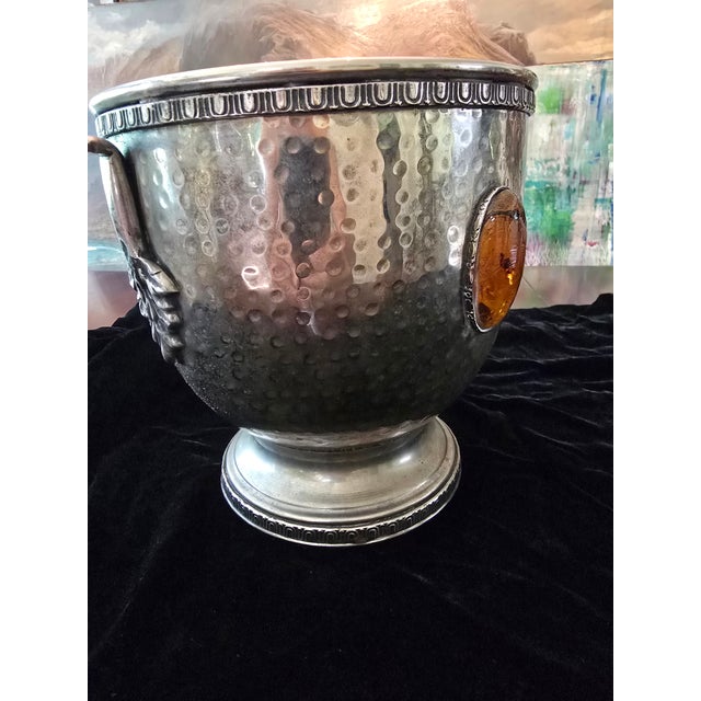 Metal Vintage Pre Mid Century Christofle Style Champagne Bucket For Sale - Image 7 of 13