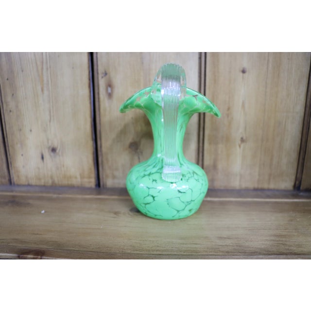 Italian green Murano glass pitcher.