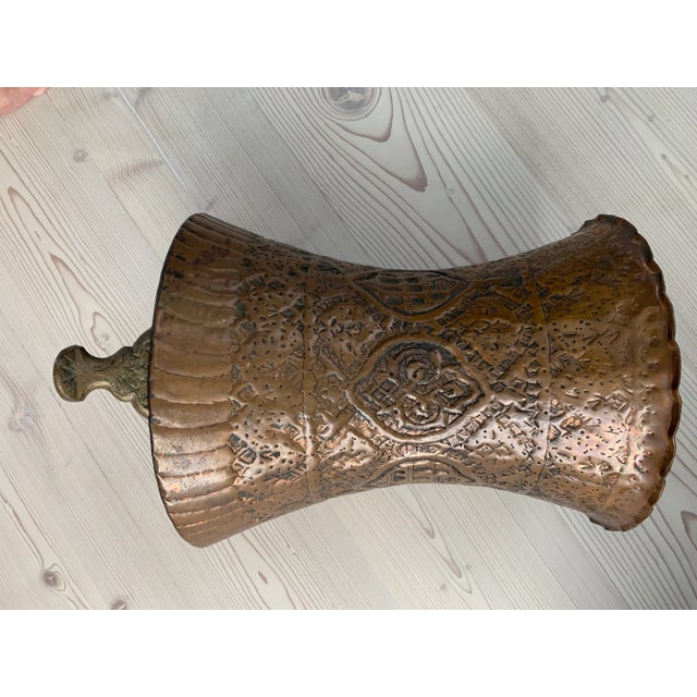 Mid-Century Modern Large Vintage Boho Copper Jardiniere or Vase For Sale - Image 3 of 8