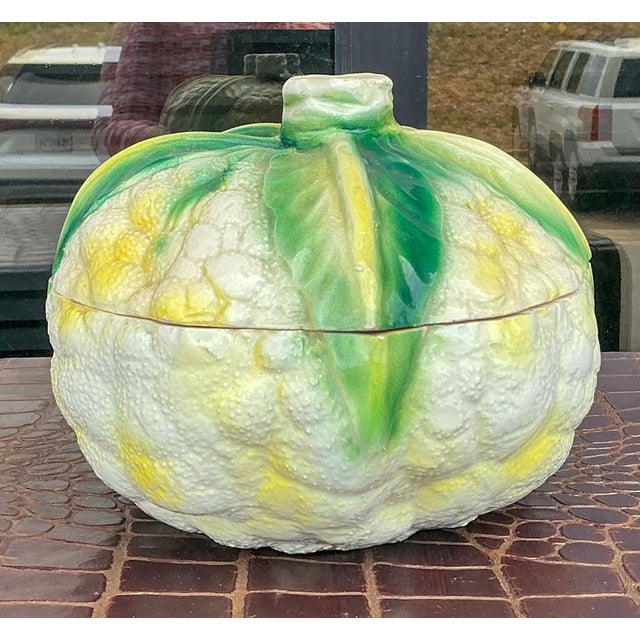Mid 20th Century Mid-Century Hollywood Regency Italian Pottery Cauliflower Form Soup Tureen For Sale - Image 5 of 7