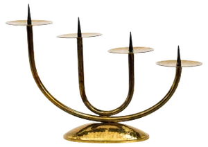 Brass Hammered Candleholder, 1950s