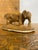 Small Ceramic Folk Art Elephant Sculpture with Wonderful Personality.