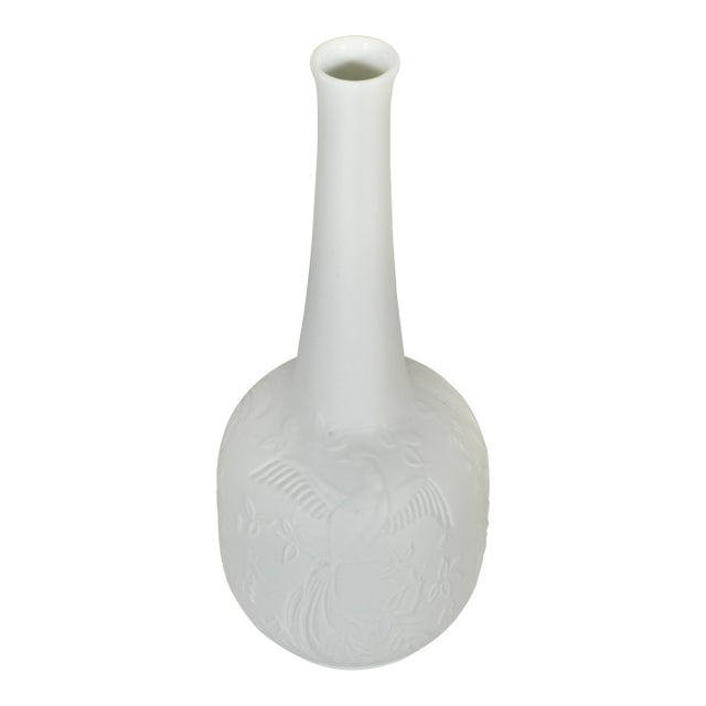 Vintage Ak Kaiser Matte White Bisque Porcelain Vase For Sale