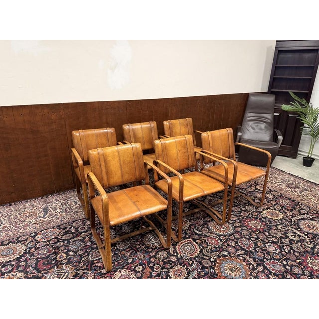 Leather Chair with Buckle in the style of Jaqcue Adnet For Sale - Image 14 of 14