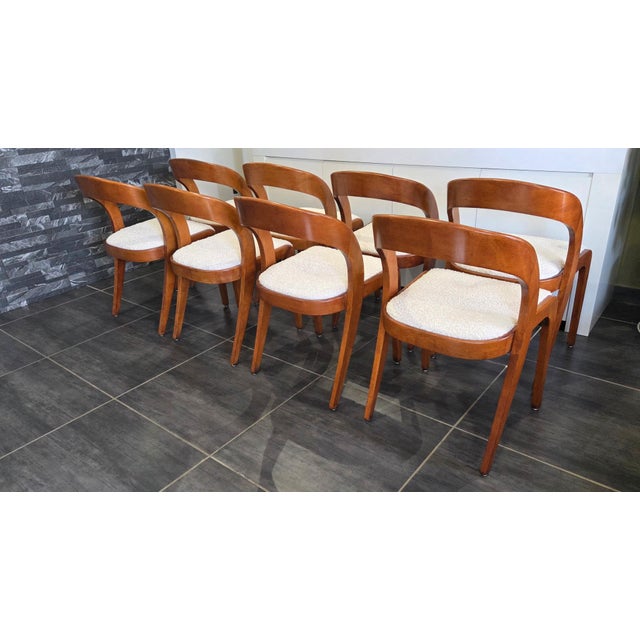Wood Vintage Gondola Chairs from Baumann, France, 1970s, Set of 8 For Sale - Image 7 of 18