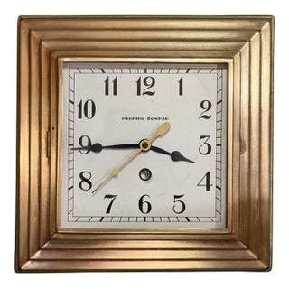 1920s Manning Bowman Art Deco Machine Age Wall Clock For Sale
