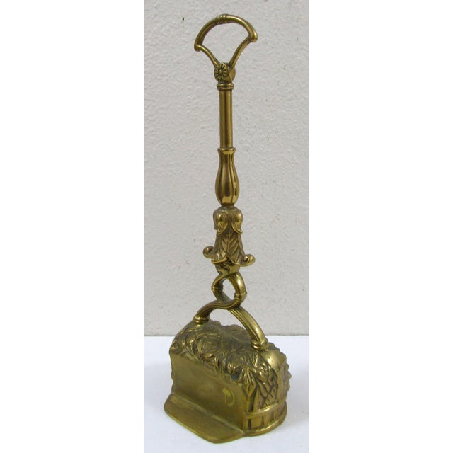 Brass Antique Victorian-Era Solid Brass Doorstop Door Porter For Sale - Image 8 of 16