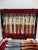 Early 20th Century Taylor Witness Sheffield 16pc Stainless Steak Knife Fork Set, Stag Wood With Case For Sale - Image 5 of 12