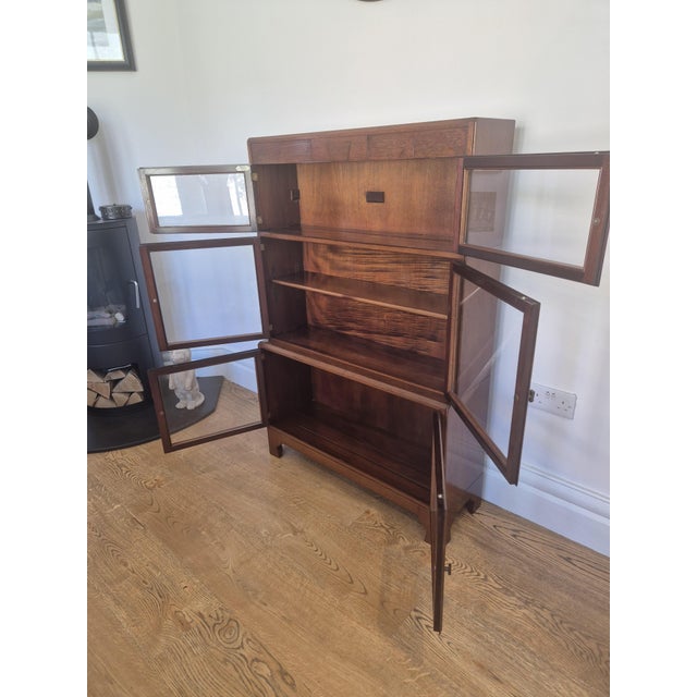 Vintage Art Deco Glazed Mahogany Sectional Bookcase from Minty Oxford, 1930s For Sale - Image 10 of 15