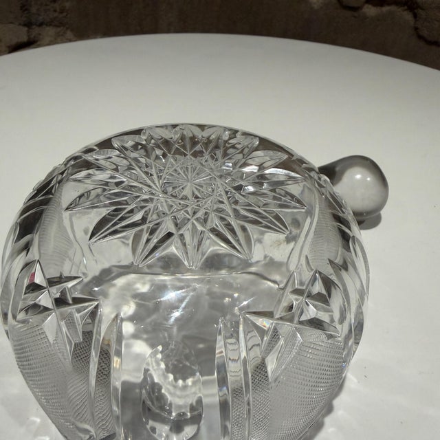 Transparent Cut Crystal Mortar and Pestle Set American Brilliant Period (A B P) For Sale - Image 8 of 9