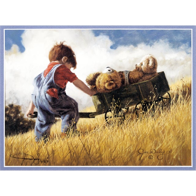 A contemporary realism lithograph on paper titled The Long Haul by Jim Daly. Hand signed in pencil on the lower left with...