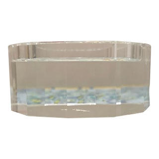 Vintage Rosenthal Studio-Linie Crystal Bubble Base Ashtray - Mid-Century Modern Heavy Cut Glass For Sale