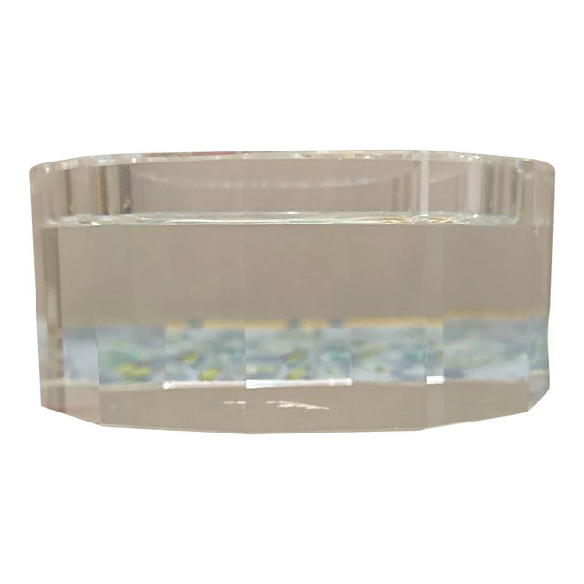 Vintage Rosenthal Studio-Linie Crystal Bubble Base Ashtray - Mid-Century Modern Heavy Cut Glass For Sale