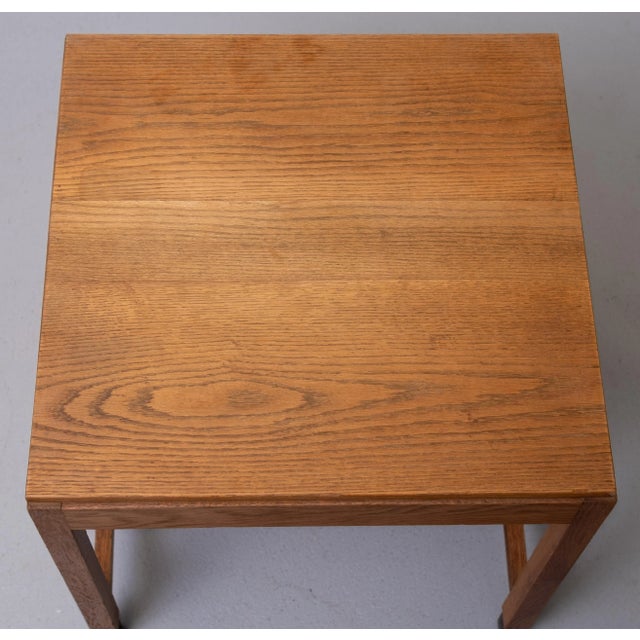 Dutch Art Deco Amsterdamse School Oak Writing Table, 1930s For Sale - Image 3 of 12
