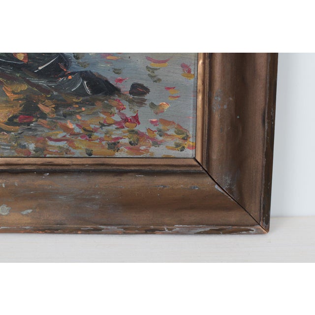 Mid-Century Autumn Landscape Original Oil Painting Signed Kenneth Askin For Sale - Image 9 of 16