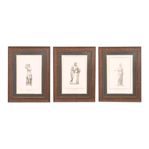 18th Century Set of 3 Antique Italian Mythological Engravings, Framed