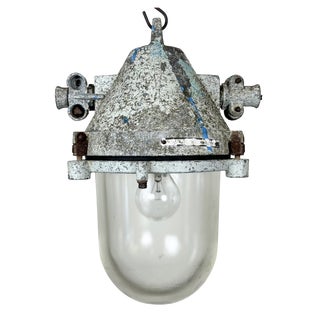 Industrial Grey Cast Aluminium Explosion Proof Lamp from Elektrosvit, 1970s For Sale