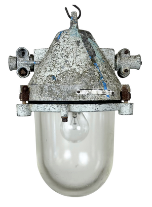 Industrial Grey Cast Aluminium Explosion Proof Lamp from Elektrosvit, 1970s