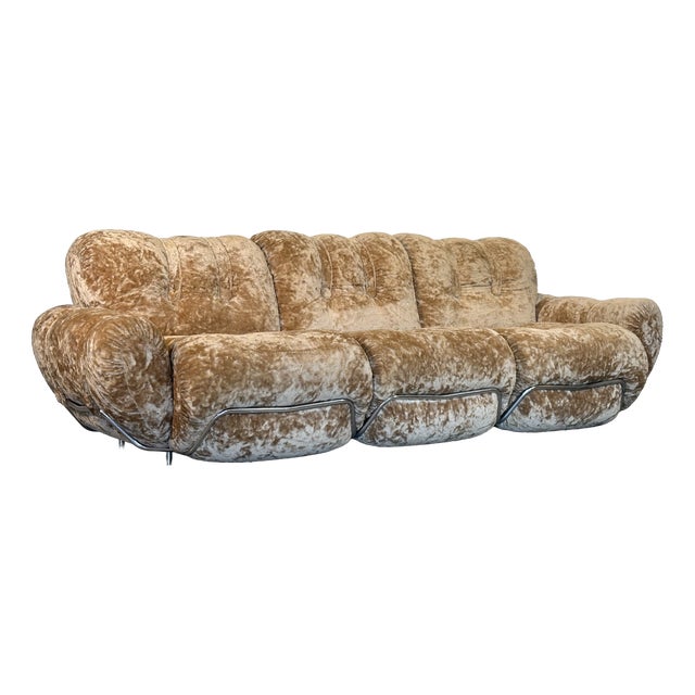Vintage Chromed Steel Sofa, 1970s For Sale