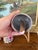 Pink 1970s Hand-Painted Pink Metal Bell Garland With Floral Motif, Set of 6 Decorative Hanging Bells. For Sale - Image 8 of 10
