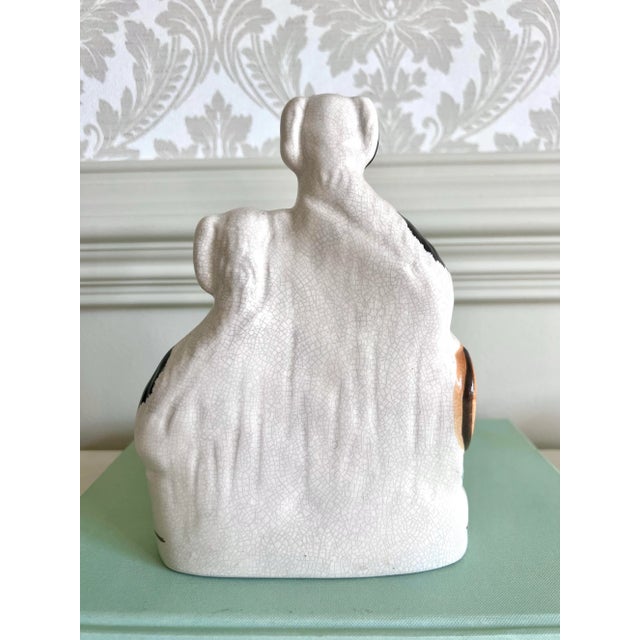 Antique-Style Black & White Staffordshire Barrel Dogs Figurine For Sale In Charlotte - Image 6 of 6