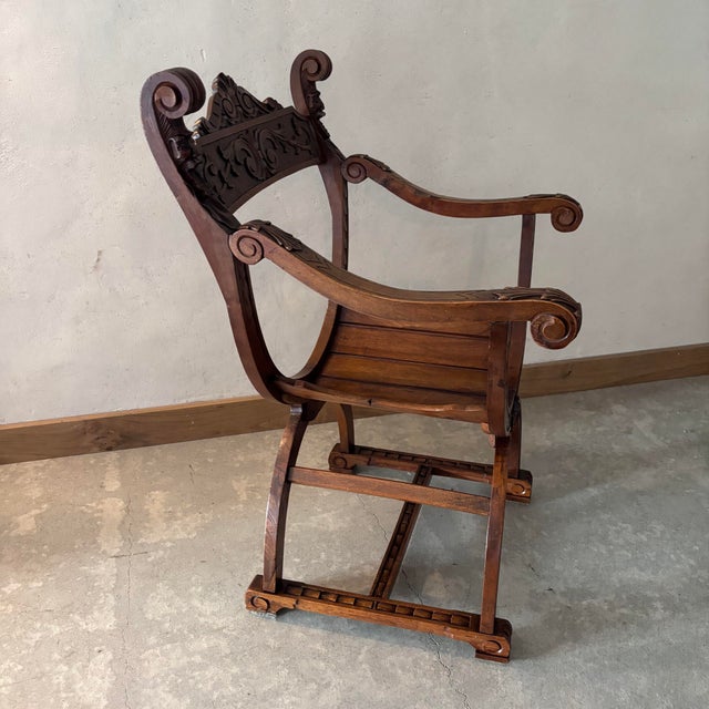 Late 19th Century Medieval Dagobert Armchair in Walnut For Sale - Image 4 of 6