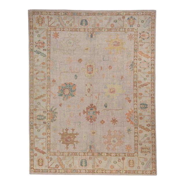 Turkish Oushak Rug 9'2" x 11'10" For Sale
