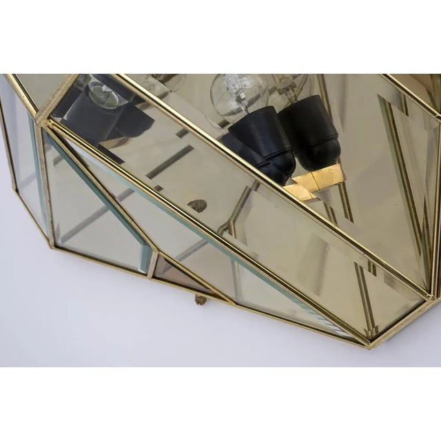 Modern Italian Half-Century Ceiling Lights in Brass and Frosted Glass, 1970s For Sale - Image 10 of 14