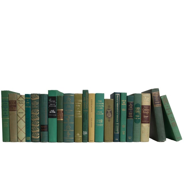 Transitional Decorative Books - Vintage Boxwood Books - Green Books By The Foot For Sale - Image 3 of 3