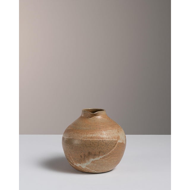 1960s Denmark Tan Ceramic Jar For Sale - Image 13 of 15