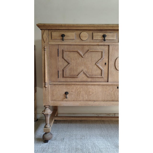 Early 1900s Architectural Natural Tiger Oak Statement Storage For Sale - Image 4 of 10