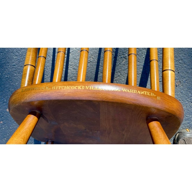 Wood Late 20th Century Hitchcock Spindle Back Country Windsor Side Chairs (2) For Sale - Image 7 of 12